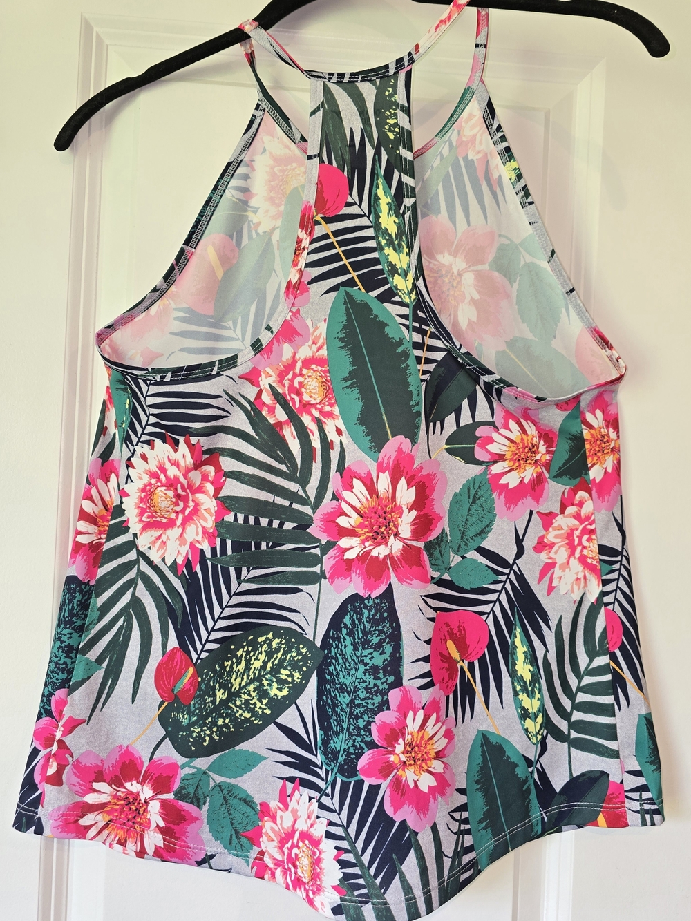 Old Navy Tropical Floral Halter Tank - Pink & Green - Picture 2 of 2